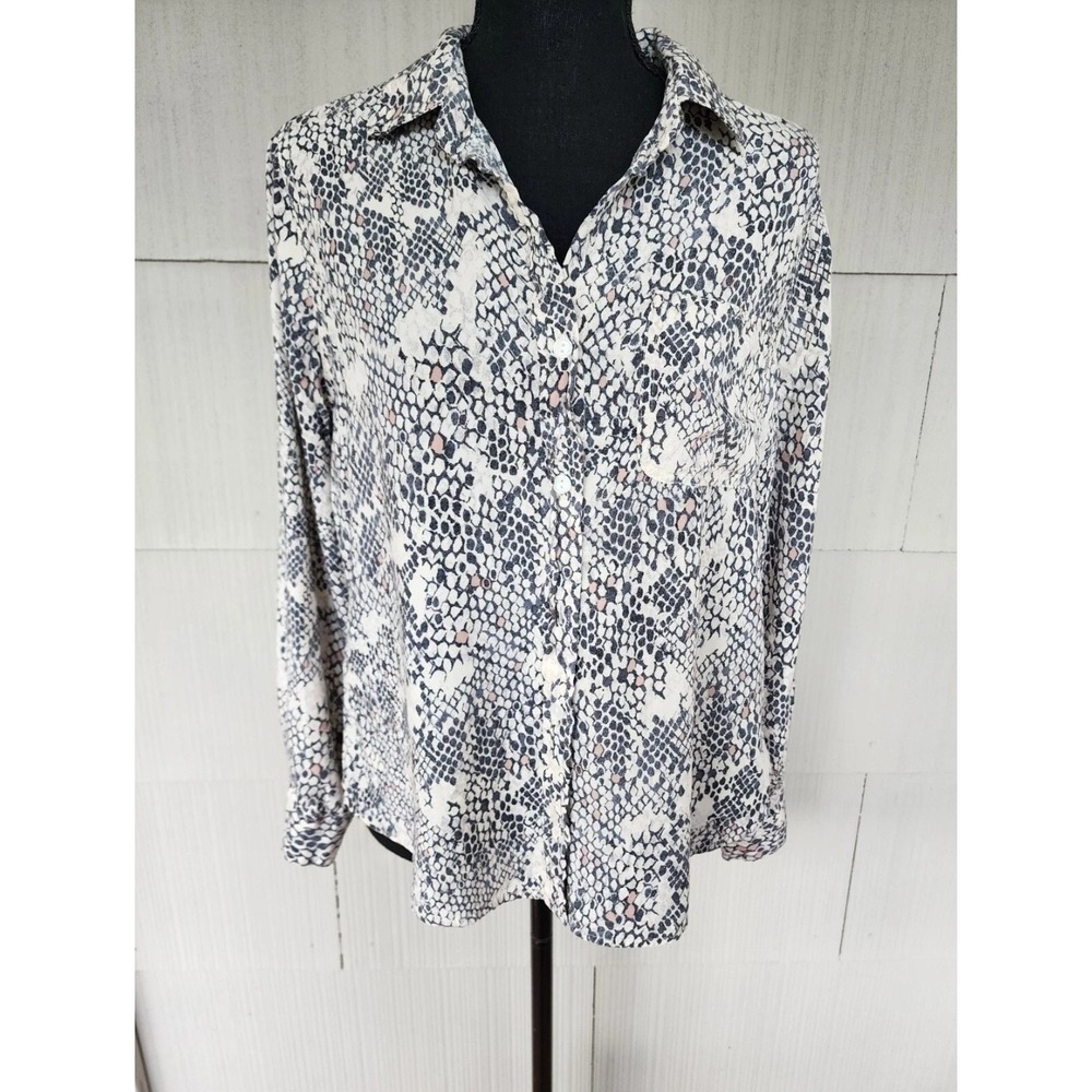 Velvet Heart Longsleeve Patterned Button Up Top Women's Size XL